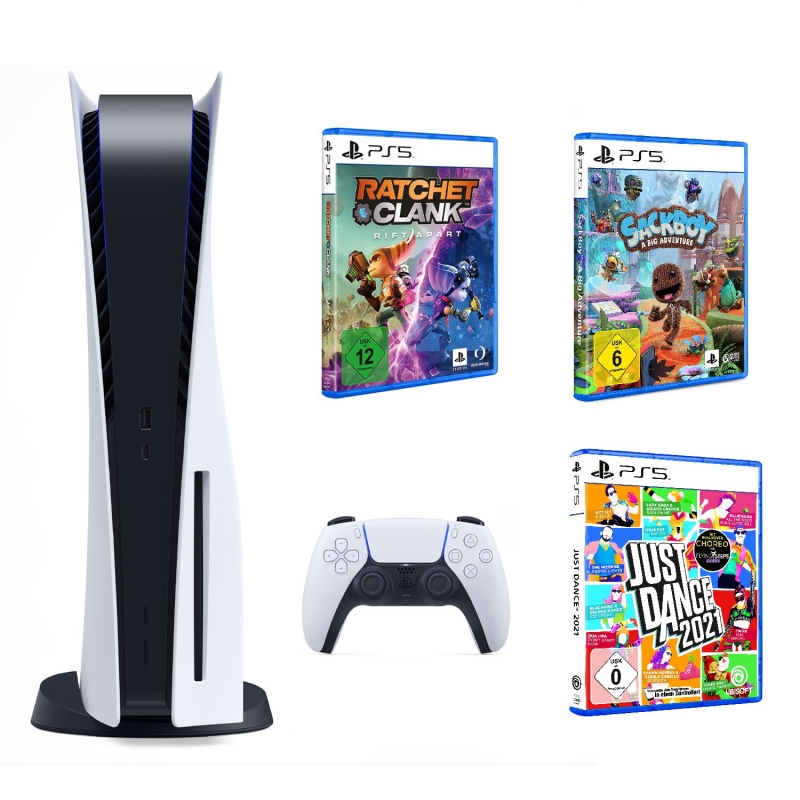 Sony PlayStation 5 Family Pack 1 (inkl. Ratchet & Clank: Rift Apart + Sackboy: A Big Adventure + Just Dance 2021)
