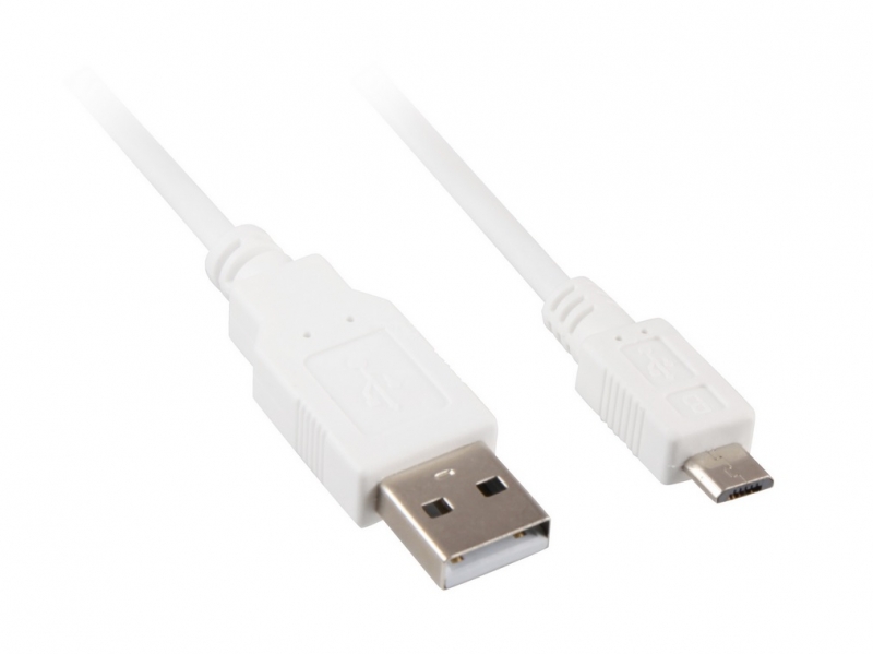 Sharkoon USB 2.0 A -> USB Micro-B Kabel (1 Meter) [weiß]
